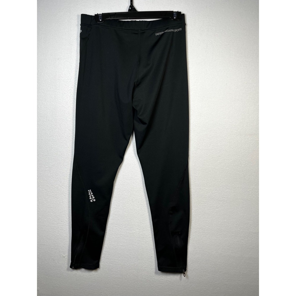 Eastern Mountain Sports Pants Womens LARGE Black Running Leggings Ankle Zip